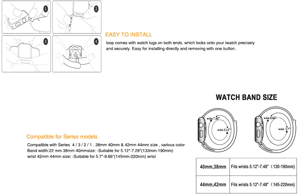 Bracelet de rechange en silicone souple pour Apple Watch iWatch Bracelet de rechange en silicone souple pour Apple Watch iWatch